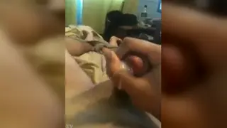 Latino Guy Strokes His Big Cock to a Thick Finish