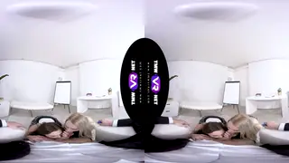 Two Uniformed College Babes Share a Massive Cock in POV Threesome
