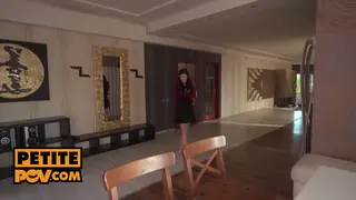 Petite Tattooed Teen Rides POV Style Until He Explodes