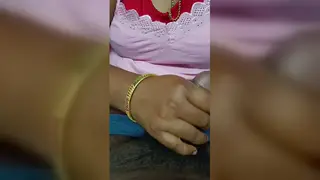 Indian Wife in Lingerie Delivers Slow Handjob at Work