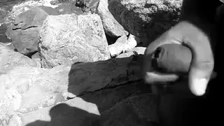 Latino Solo Strokes Cock to Explosive Finish on Sunny Beach