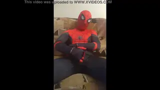 Spandex-Clad Hero Pleasures Himself in Tight Suit