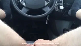 Blonde Teen Masturbates in Car While Outdoors