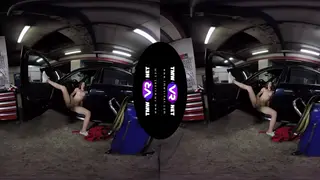 Redhead Mechanic Pleasures Herself in Car Service Bay