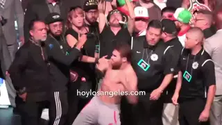 Latino Boxer Shows Off a Heavy Bulge at Weigh-In