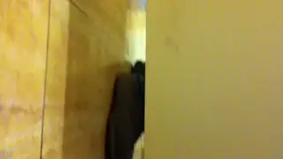 Voyeur Watches Guy Stroke Through Peephole