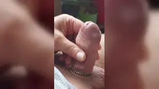 Mature European Man Strokes to a Cumshot on the Balcony