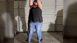 Brunette Bound and Teased Until She Pisses