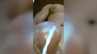 Ebony Twink Strokes His BBC Alone on Camera