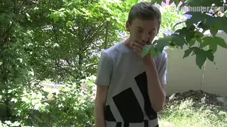 European Stud Takes a Massive Facial Outdoors