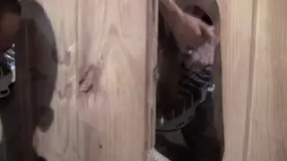 European Hunk Sniffs Sneakers Before Gloryhole Blowjob