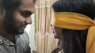 Indian Couple Explores Bondage in Saree Roleplay
