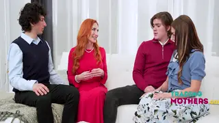 Redhead MILF Leads Classroom Gangbang With Students