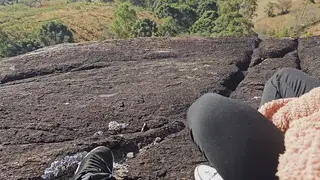 Tour Guide Takes Curvy Latina Wife Outdoors While Husband Watches