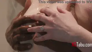 Curvy MILF Enjoys Interracial Shower Sex While Husband Watches