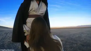 Brunette Cosplayer Enjoys 69 and Doggystyle Outdoors