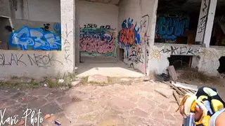 European Latina Gives Sloppy Blowjob in Abandoned House
