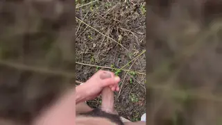 European Chub Shows Uncut Cock Outdoors
