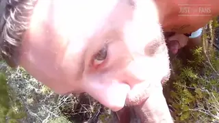Mature Men Share Blowjobs and Facials on a Beach