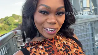 Ebony Woman Takes BBC in Doggystyle Outdoors