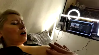 Voluptuous Blonde MILF Shows Off Big Nipples Before Blowjob