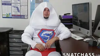 Office Costume Party Sparks Interracial Threesome on the Desk