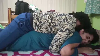 Indian Wife Embraces Her Lover in a Warm Bedroom