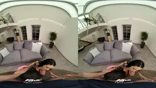 Petite Brunettes Share Cock in VR Casting Threesome