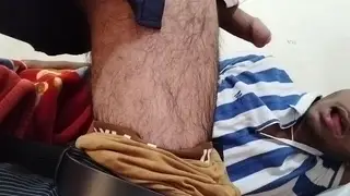 Indian Twink Swallows Stepbrother's Load in First Blowjob