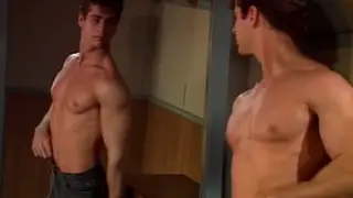 Vintage Muscular Hunk Strokes to Facial Finish