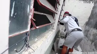 Bikers Break Away for Raw Interracial Sex in a Ruined House