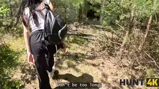 Brunette Cheats on Girlfriend with Stranger Outdoors
