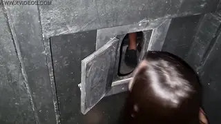 Latino Guy Takes a Stranger Through a Gloryhole