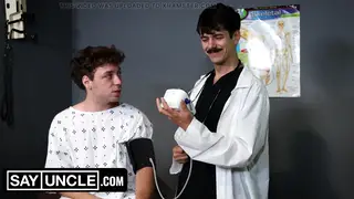 Muscular Doctor Uses Twink Patient on Exam Table
