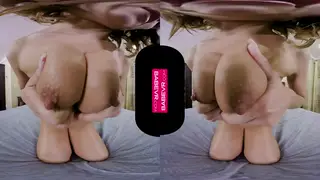 Brunette Solo Star Squirts Hard with Toys in VR