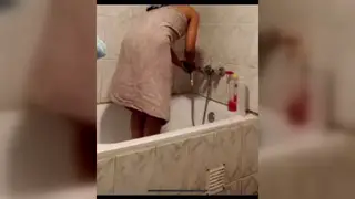 Latina Wife Sends a Steamy Bathroom Clip to Her Husband