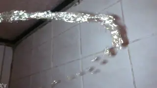 Latino Guy Pisses in Bathroom Before Steamy Shower