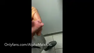 British Guy Pisses and Cums at Gloryhole in Gym Locker Room