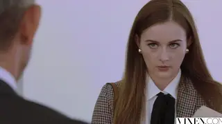 Redhead Intern Submits To Stepdad's Partner In Rough Session