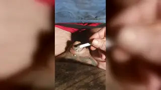 Mature Tattooed Man Burns His Cock With a Cigarette