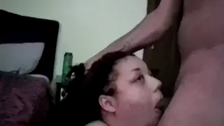 Curvy Ebony Wife Takes a Deep Throat Finish