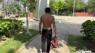 Muscular Latino Teen Gives a POV Handjob