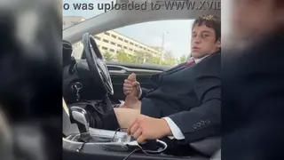 Solo Stroke Session Inside a Parked Car