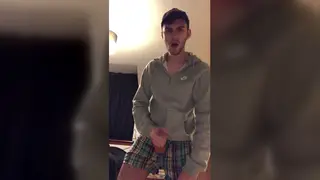 European Hunk Strokes His Uncut Cock to a Cumshot
