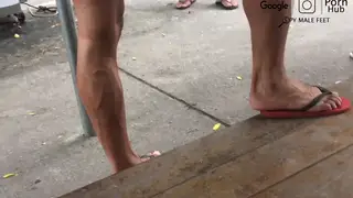 Sole Worship Session Unfolds on Polished Floor