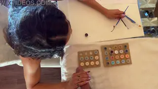 Brunette MILF Wife Delivers Slow Handjob to Climax