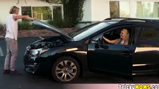 Blonde MILF Handles Car Trouble and Her Own Needs