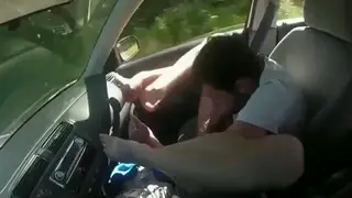 Guy Sucks Himself Off in a Parked Car Outdoors