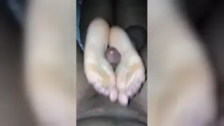 Curvy Mature BBW Gives Her First Footjob to an Older Man