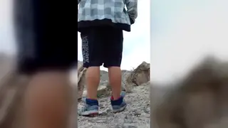 Chubby Teen Jerks Off on a Public Trail
